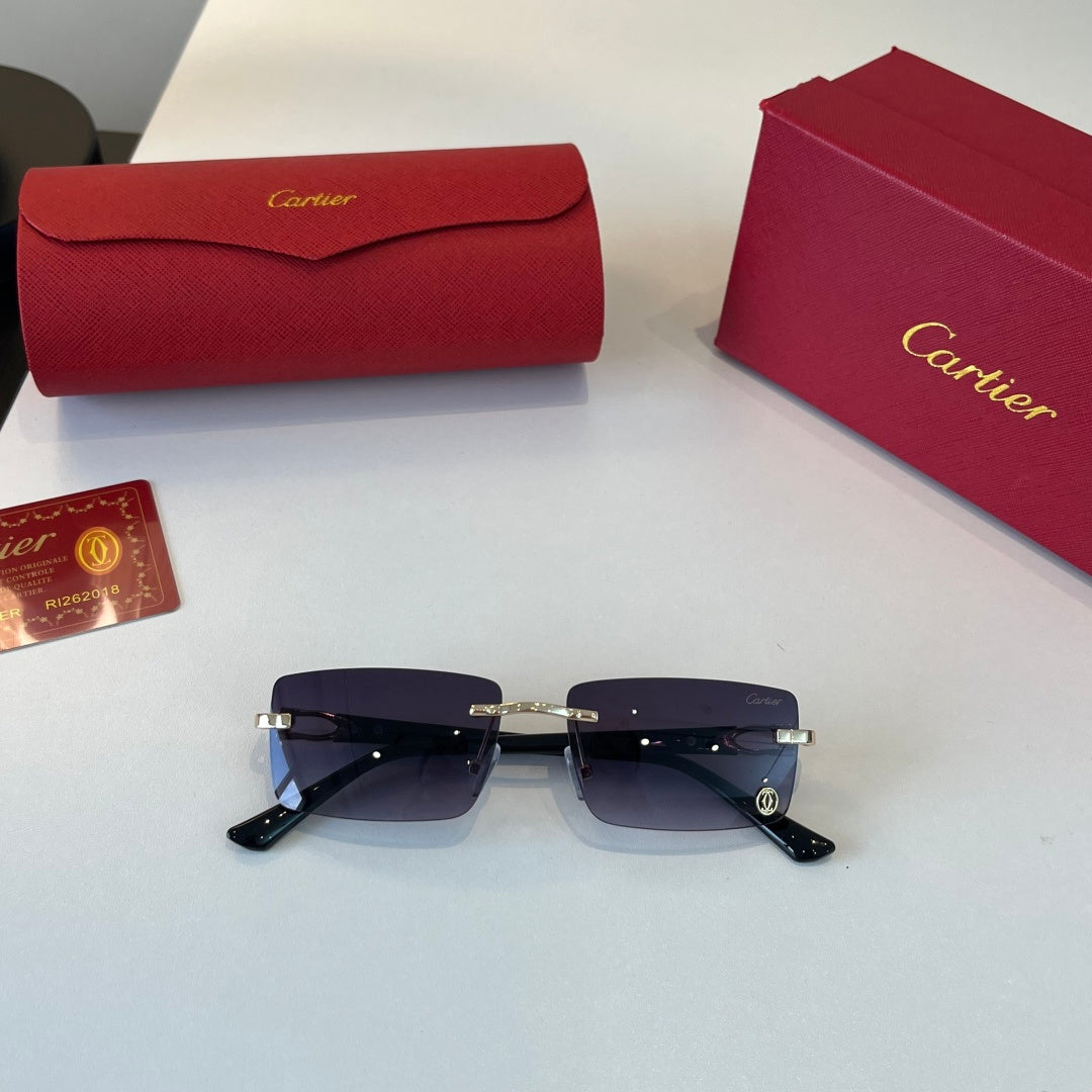 Cartier Lightweight Metal Rimless Silver Lens Sunglasses for Men & Wo - 449457 - detail image 6