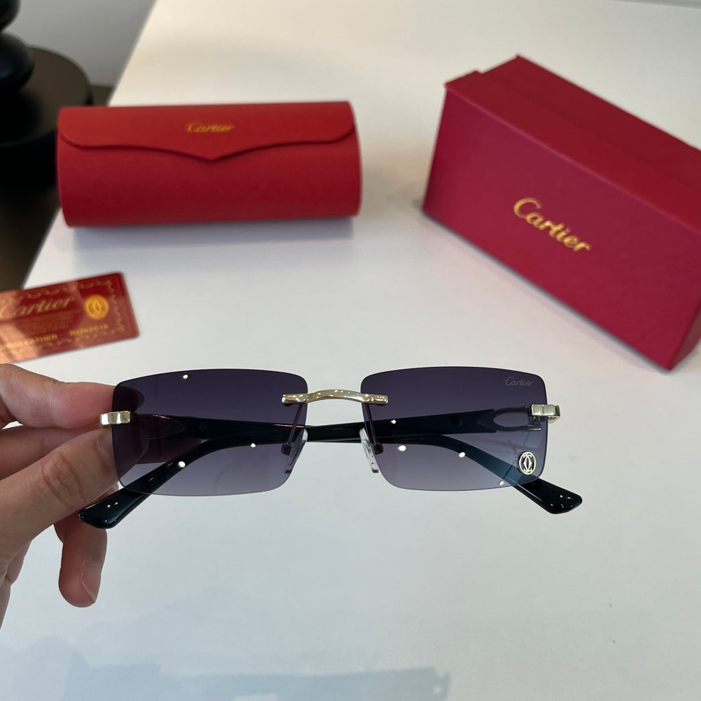 Cartier Lightweight Metal Rimless Silver Lens Sunglasses for Men & Wo - 449457 - detail image 5