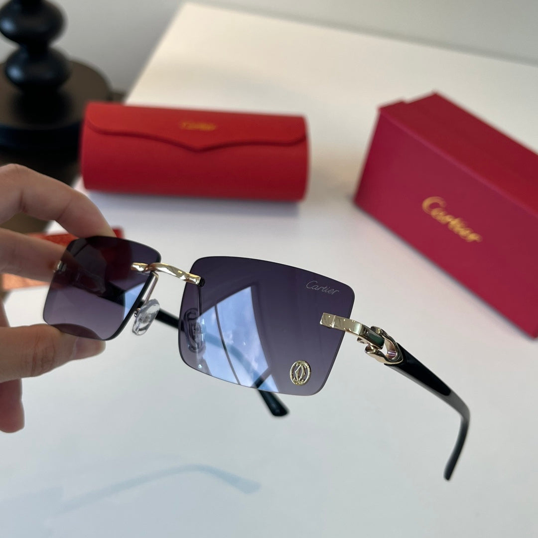 Cartier Lightweight Metal Rimless Silver Lens Sunglasses for Men & Wo - 449457 - detail image 4