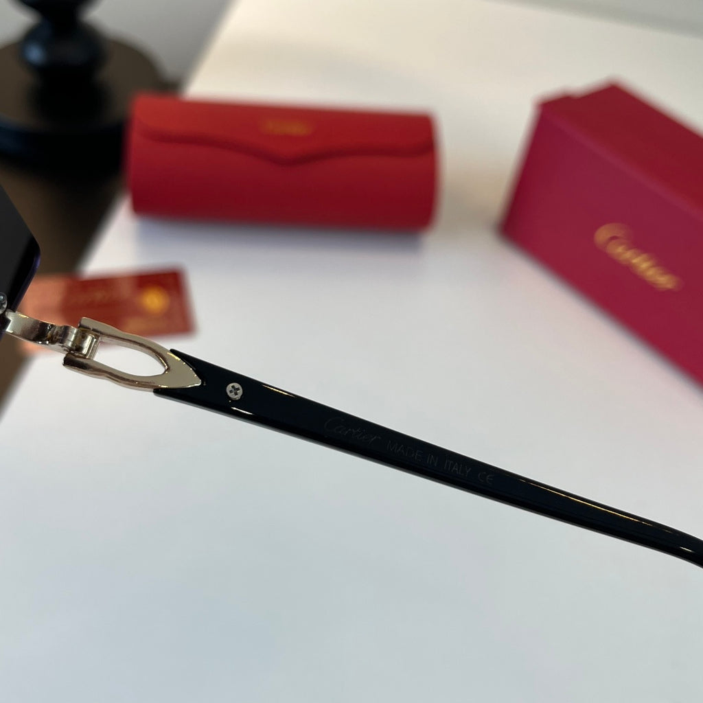 Cartier Lightweight Metal Rimless Silver Lens Sunglasses for Men & Wo - 415862 - detail image 11
