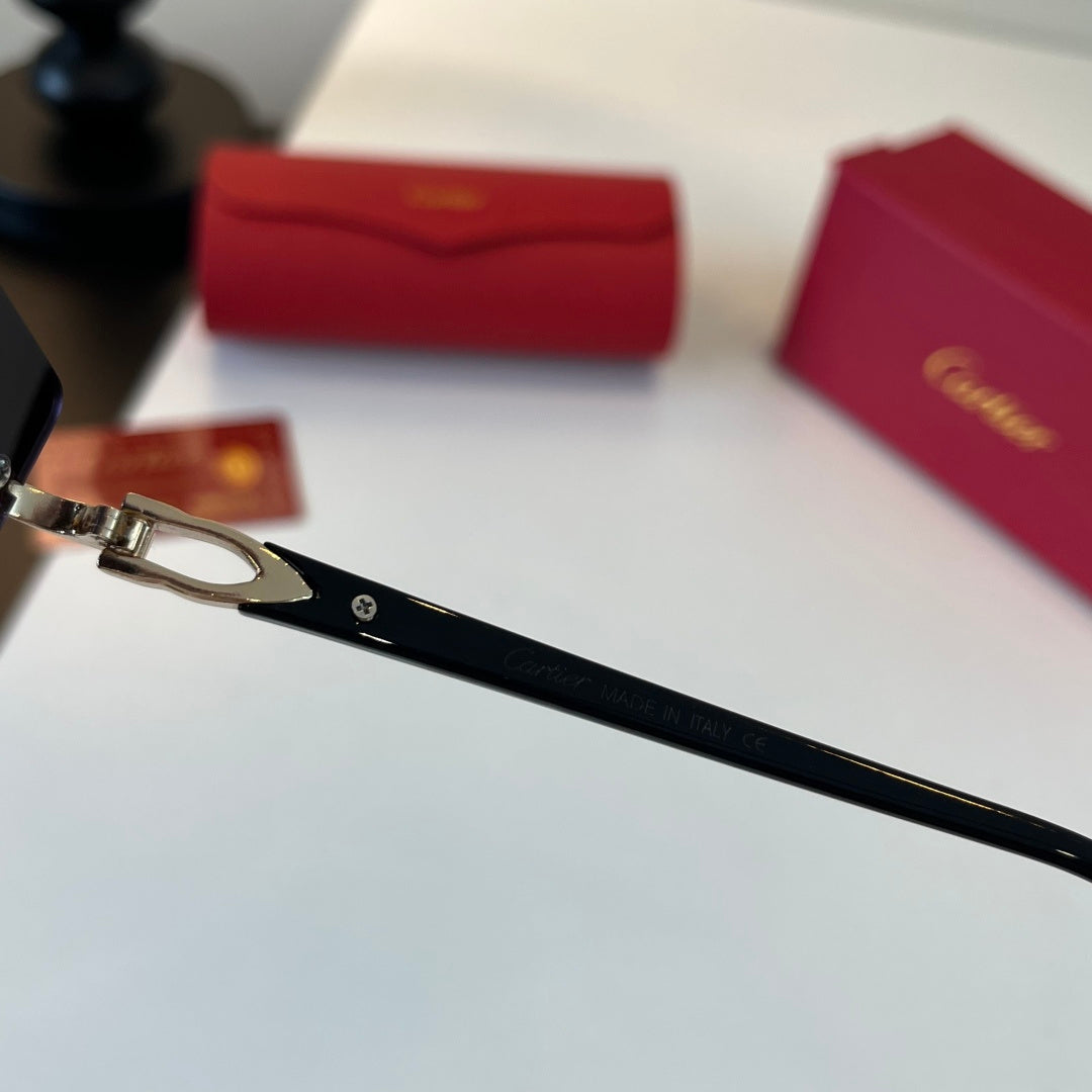 Cartier Lightweight Metal Rimless Silver Lens Sunglasses for Men & Wo - 415862 - detail image 11