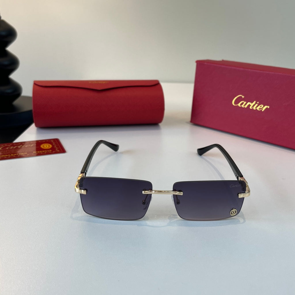 Cartier Lightweight Metal Rimless Silver Lens Sunglasses for Men & Wo - 415862 - detail image 2