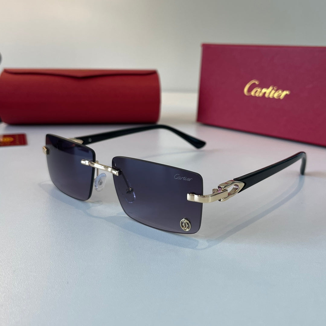 Cartier Lightweight Metal Rimless Silver Lens Sunglasses for Men & Wo - 449457 - detail image 3
