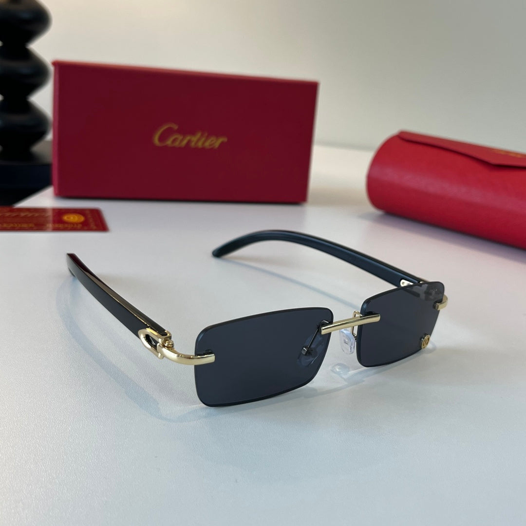 Cartier Lightweight Metal Rimless Silver Lens Sunglasses for Men & Wo - 449458