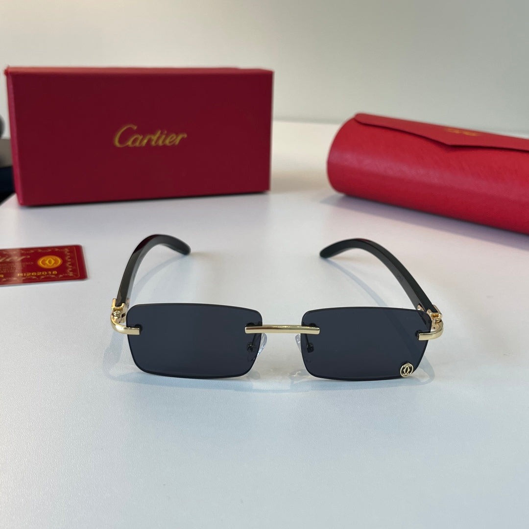 Cartier Lightweight Metal Rimless Silver Lens Sunglasses for Men & Wo - 415863 - detail image 2