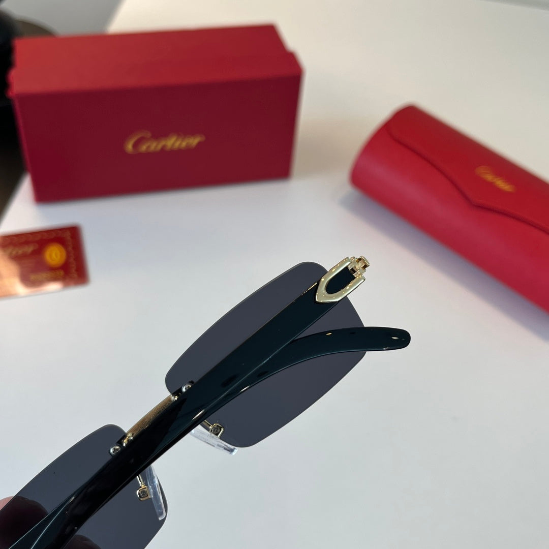 Cartier Lightweight Metal Rimless Silver Lens Sunglasses for Men & Wo - 449458 - detail image 7