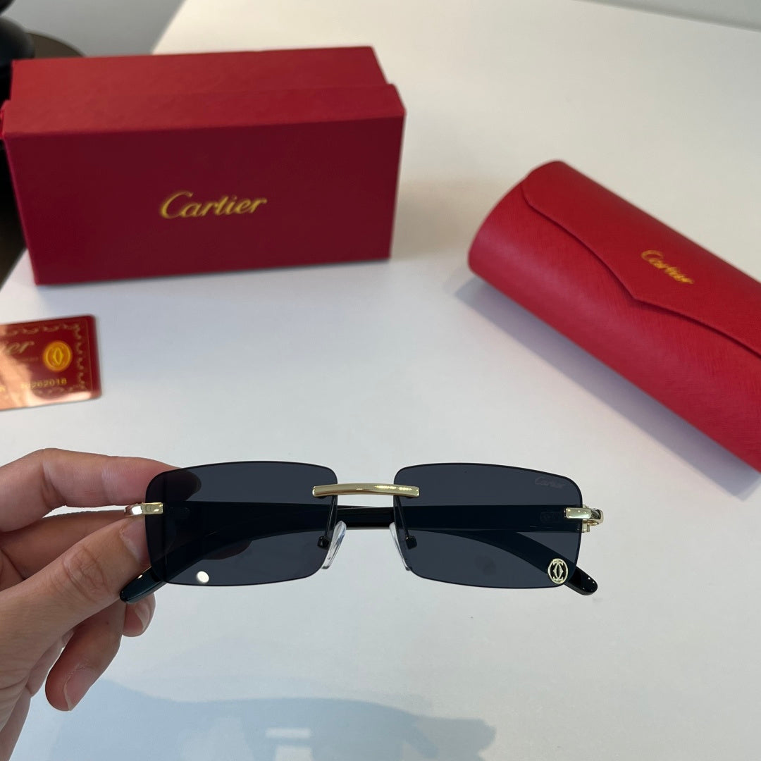 Cartier Lightweight Metal Rimless Silver Lens Sunglasses for Men & Wo - 415863 - detail image 5