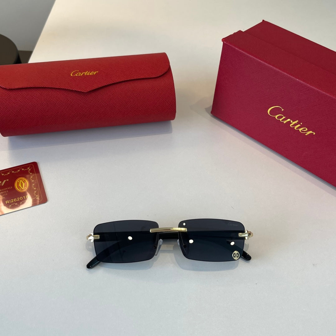 Cartier Lightweight Metal Rimless Silver Lens Sunglasses for Men & Wo - 449458 - detail image 4