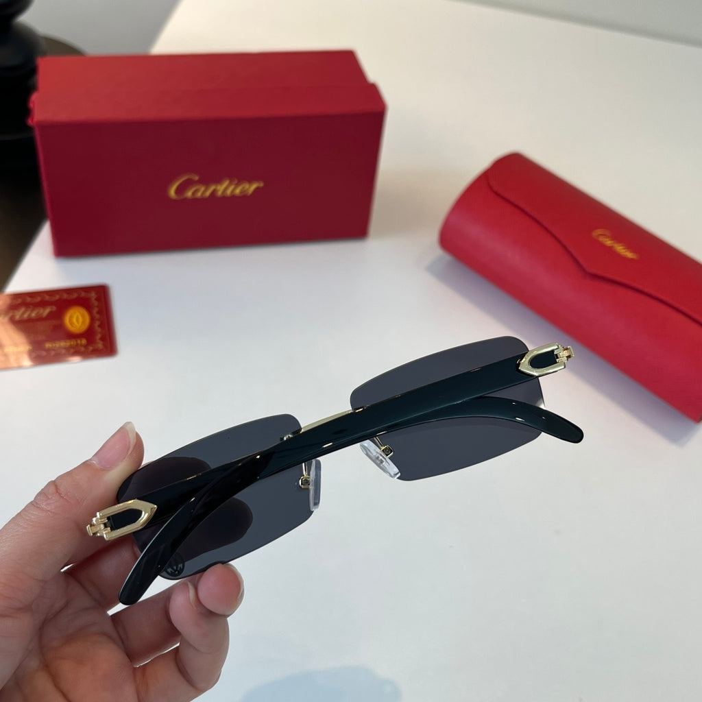 Cartier Lightweight Metal Rimless Silver Lens Sunglasses for Men & Wo - 449458 - detail image 8