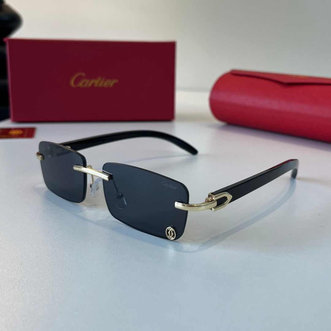Cartier Lightweight Metal Rimless Silver Lens Sunglasses for Men & Wo - 415863 - detail image 3