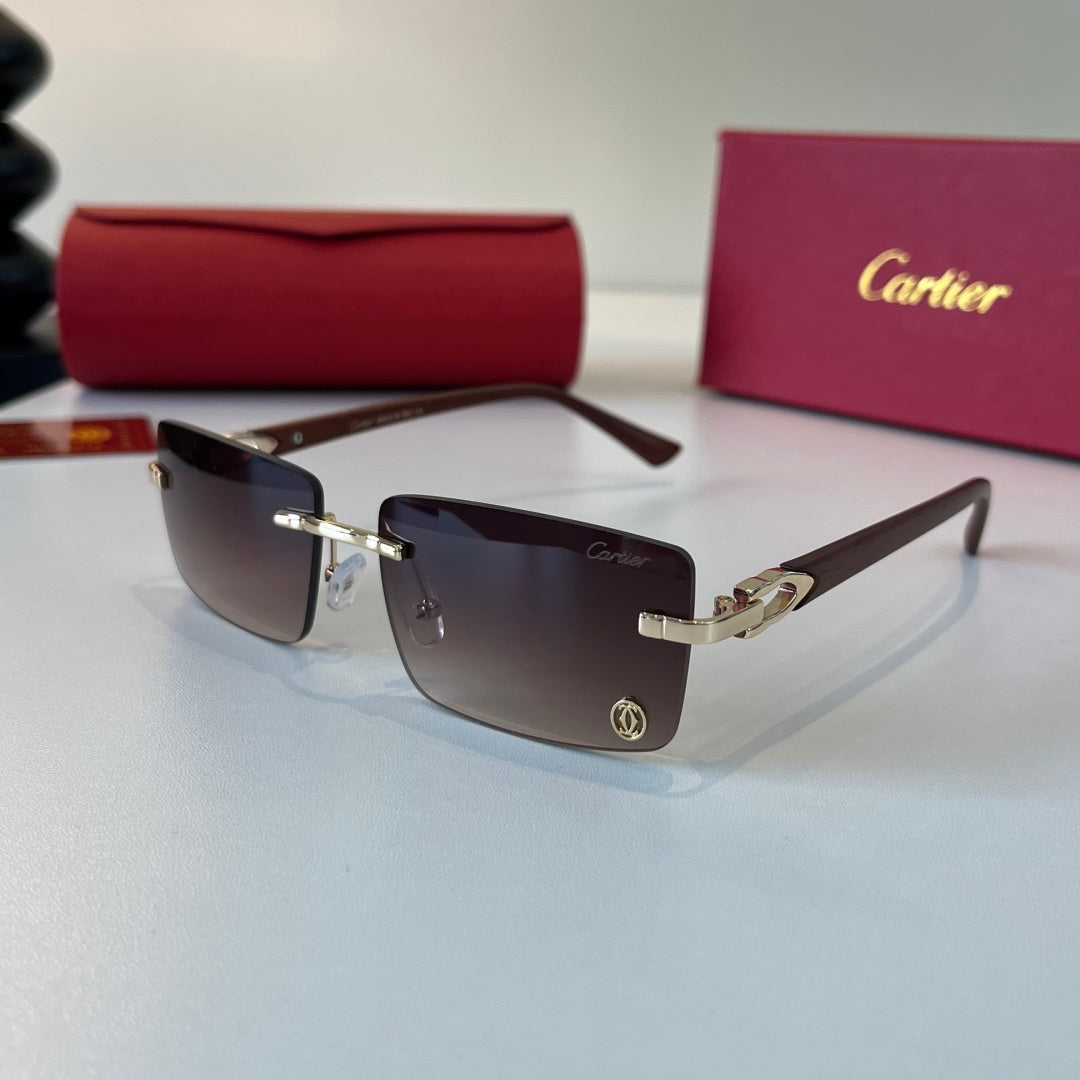 Cartier Lightweight Metal Rimless Silver Lens Sunglasses for Men & Wo - 449459 - detail image 3