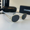 Chanel Metal Fashion Silver Lens Sunglasses for Men & Women - 415320