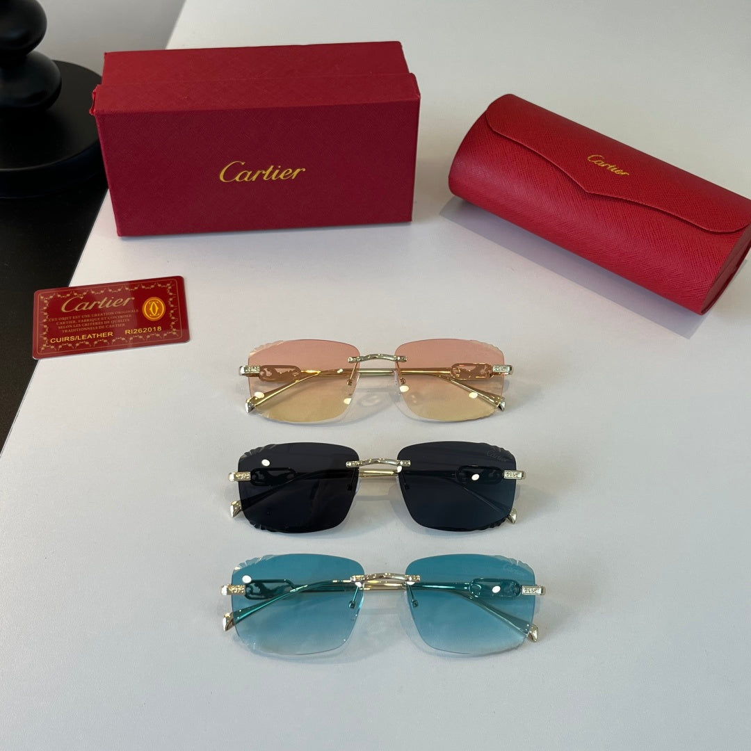 Cartier Lightweight Metal Rimless Silver Lens Sunglasses for Men & Wo - 399013 - detail image 11