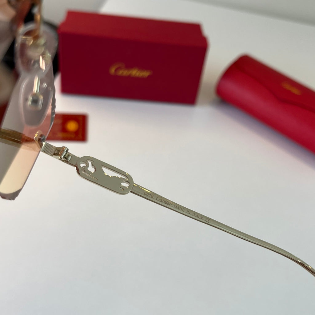 Cartier Lightweight Metal Rimless Gold Lens Sunglasses for Men & Wome - 432307 - detail image 10