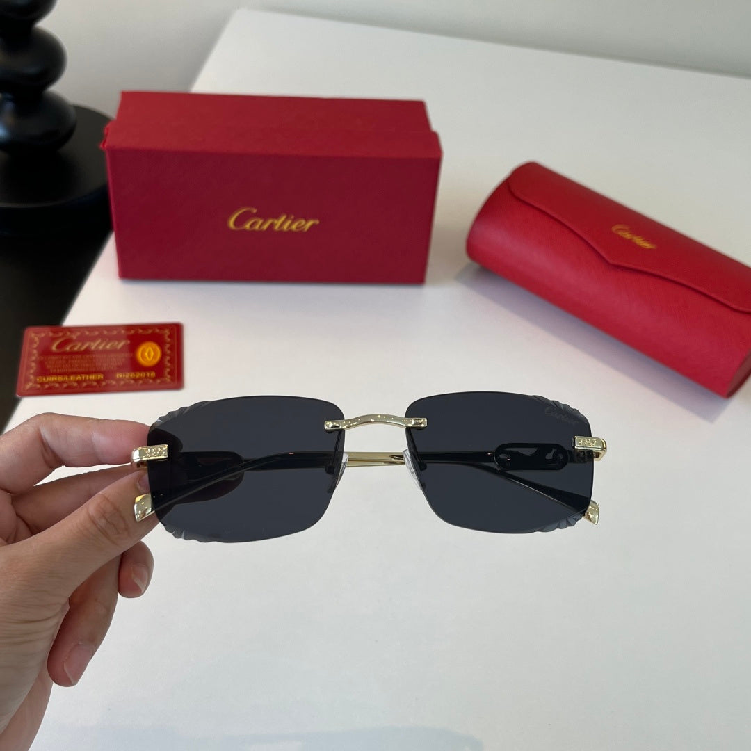 Cartier Lightweight Metal Rimless Silver Lens Sunglasses for Men & Wo - 358469 - detail image 5