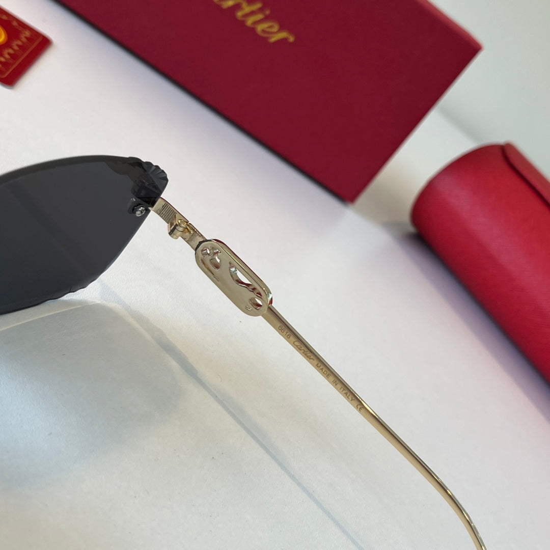 Cartier Lightweight Metal Rimless Silver Lens Sunglasses for Men & Wo - 358469 - detail image 10