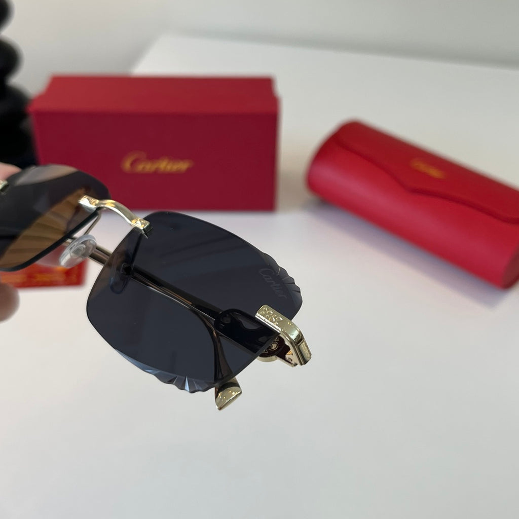 Cartier Lightweight Metal Rimless Silver Lens Sunglasses for Men & Wo - 358469 - detail image 6