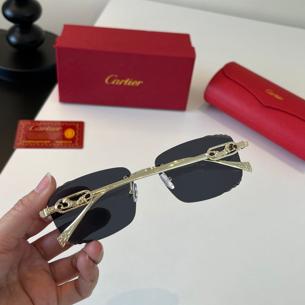 Cartier Lightweight Metal Rimless Silver Lens Sunglasses for Men & Wo - 399013 - detail image 8