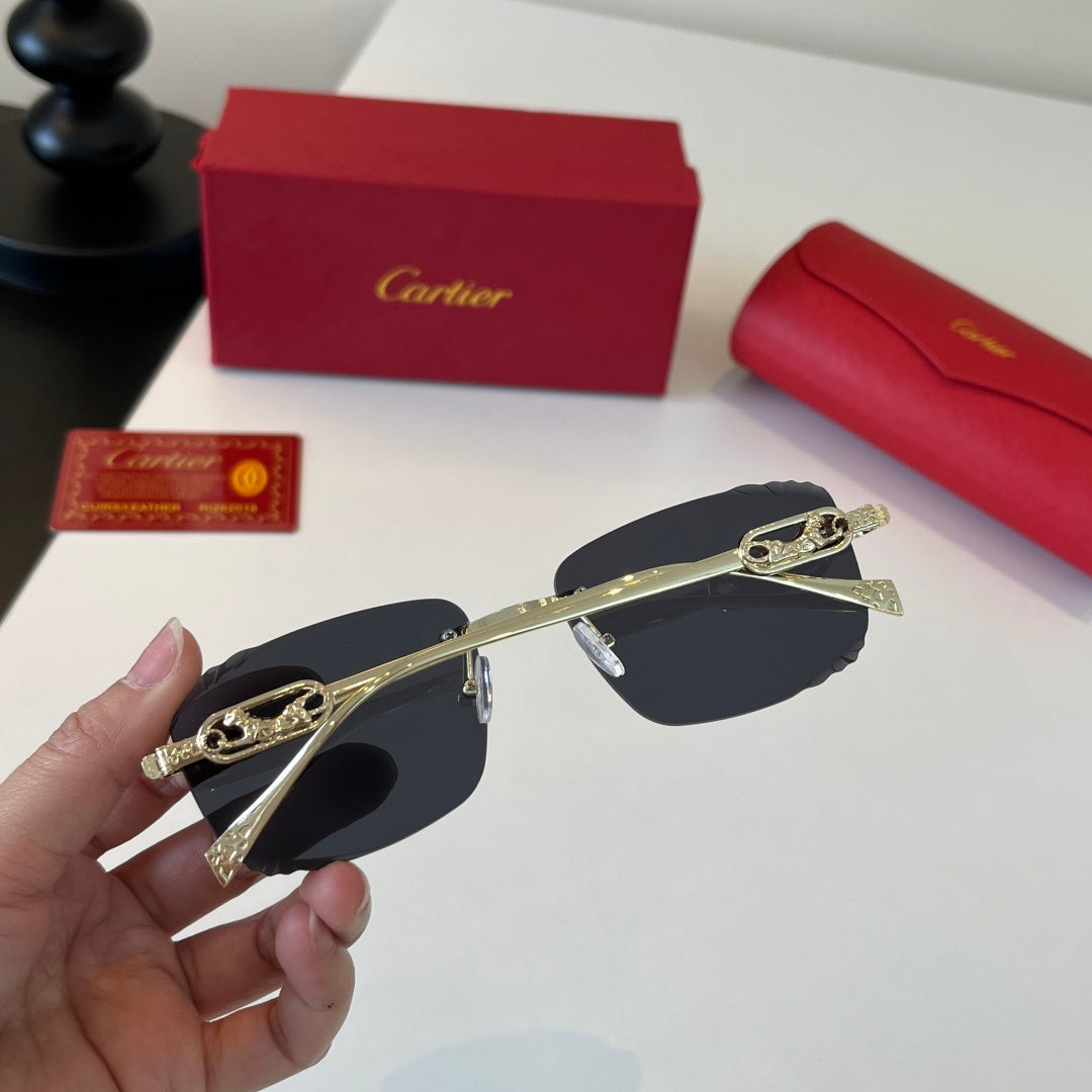 Cartier Lightweight Metal Rimless Silver Lens Sunglasses for Men & Wo - 432309 - detail image 8