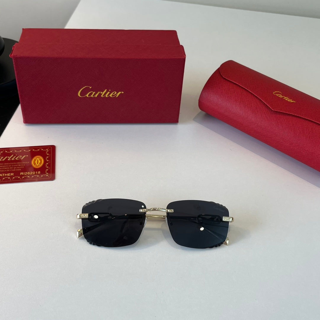 Cartier Lightweight Metal Rimless Silver Lens Sunglasses for Men & Wo - 399013 - detail image 4