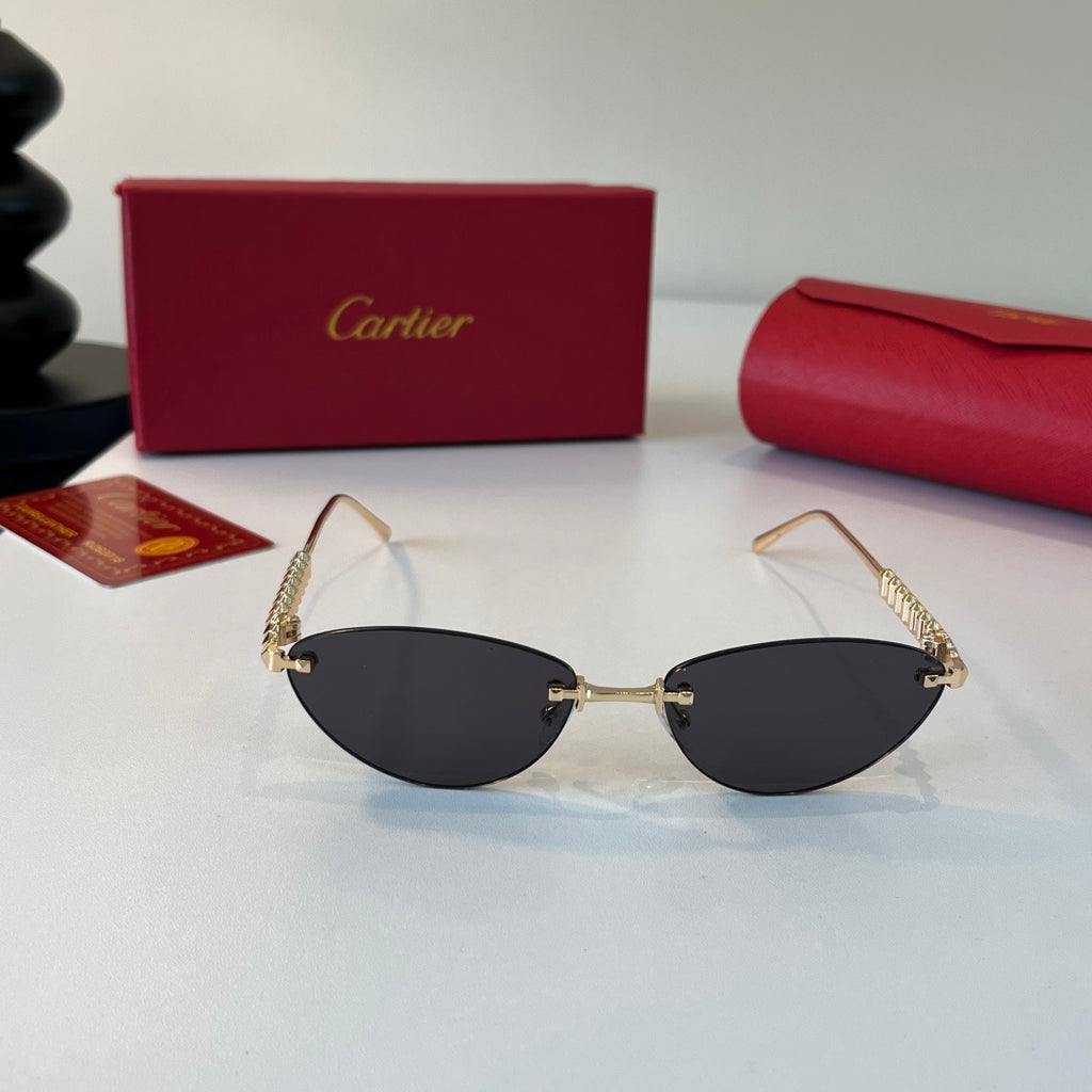 Cartier Lightweight Metal Rimless Silver Lens Sunglasses for Men & Wo - 358470 - detail image 2