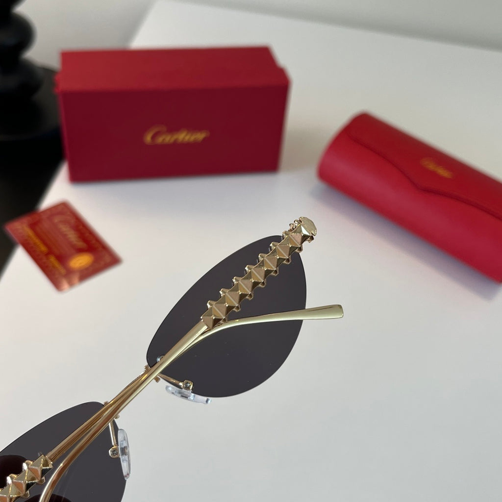 Cartier Lightweight Metal Rimless Silver Lens Sunglasses for Men & Wo - 399014 - detail image 7
