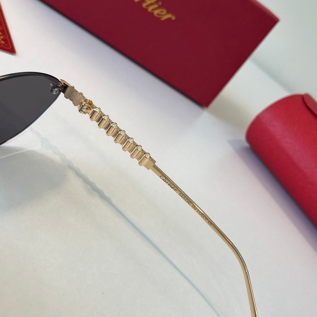 Cartier Lightweight Metal Rimless Silver Lens Sunglasses for Men & Wo - 399014 - detail image 10