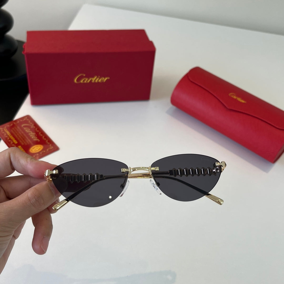 Cartier Lightweight Metal Rimless Silver Lens Sunglasses for Men & Wo - 358470 - detail image 5