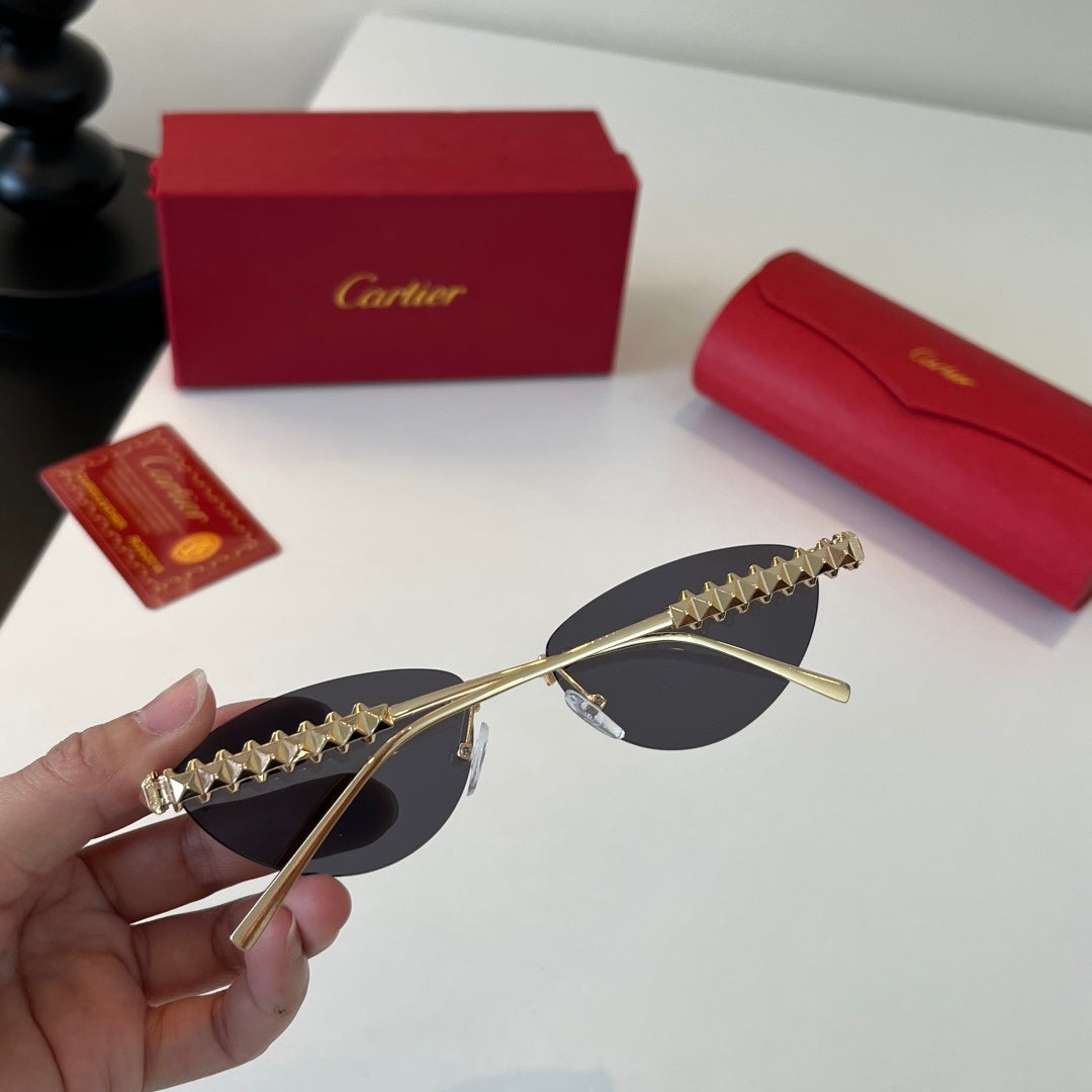 Cartier Lightweight Metal Rimless Silver Lens Sunglasses for Men & Wo - 358470 - detail image 8