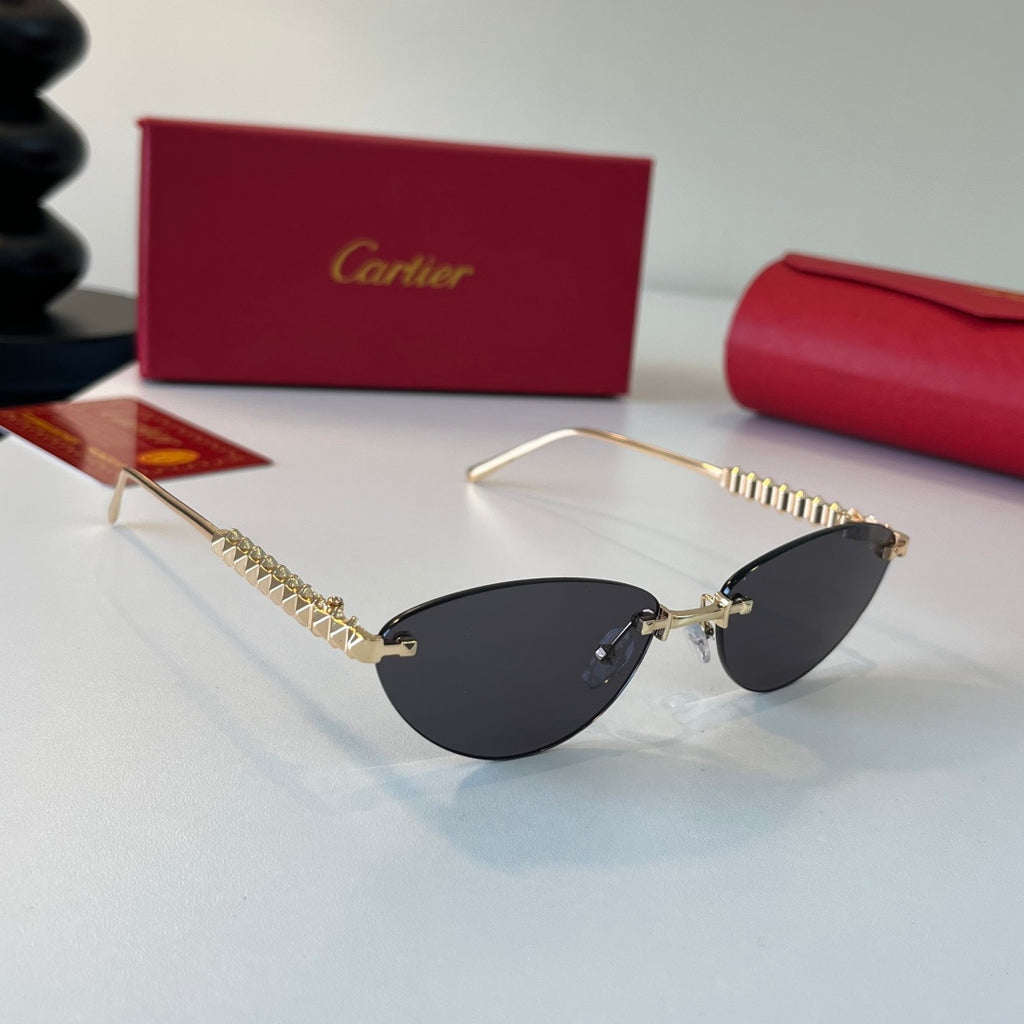 Cartier Lightweight Metal Rimless Silver Lens Sunglasses for Men & Wo - 399014