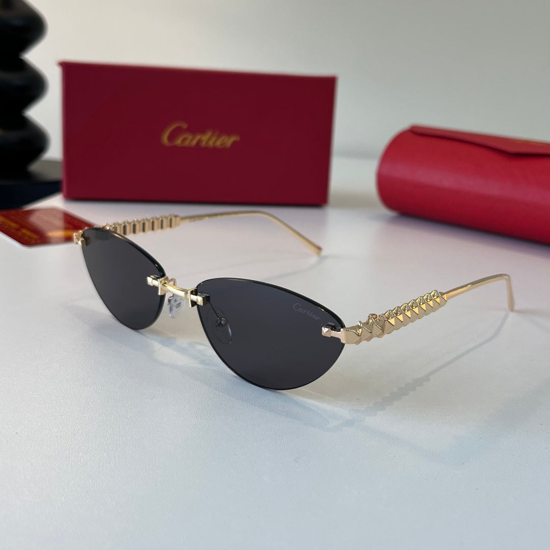 Cartier Lightweight Metal Rimless Silver Lens Sunglasses for Men & Wo - 399014 - detail image 3