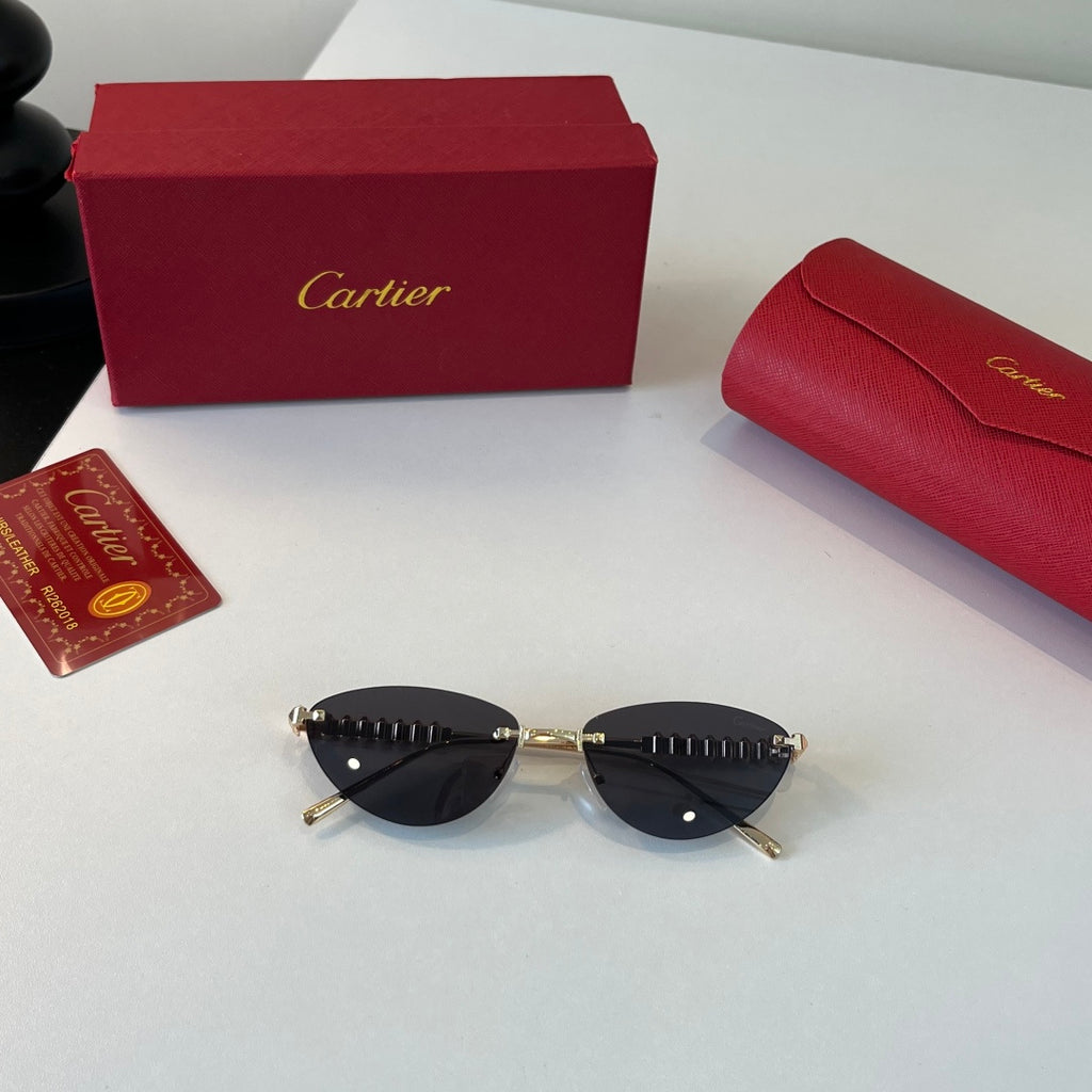 Cartier Lightweight Metal Rimless Silver Lens Sunglasses for Men & Wo - 358470 - detail image 4