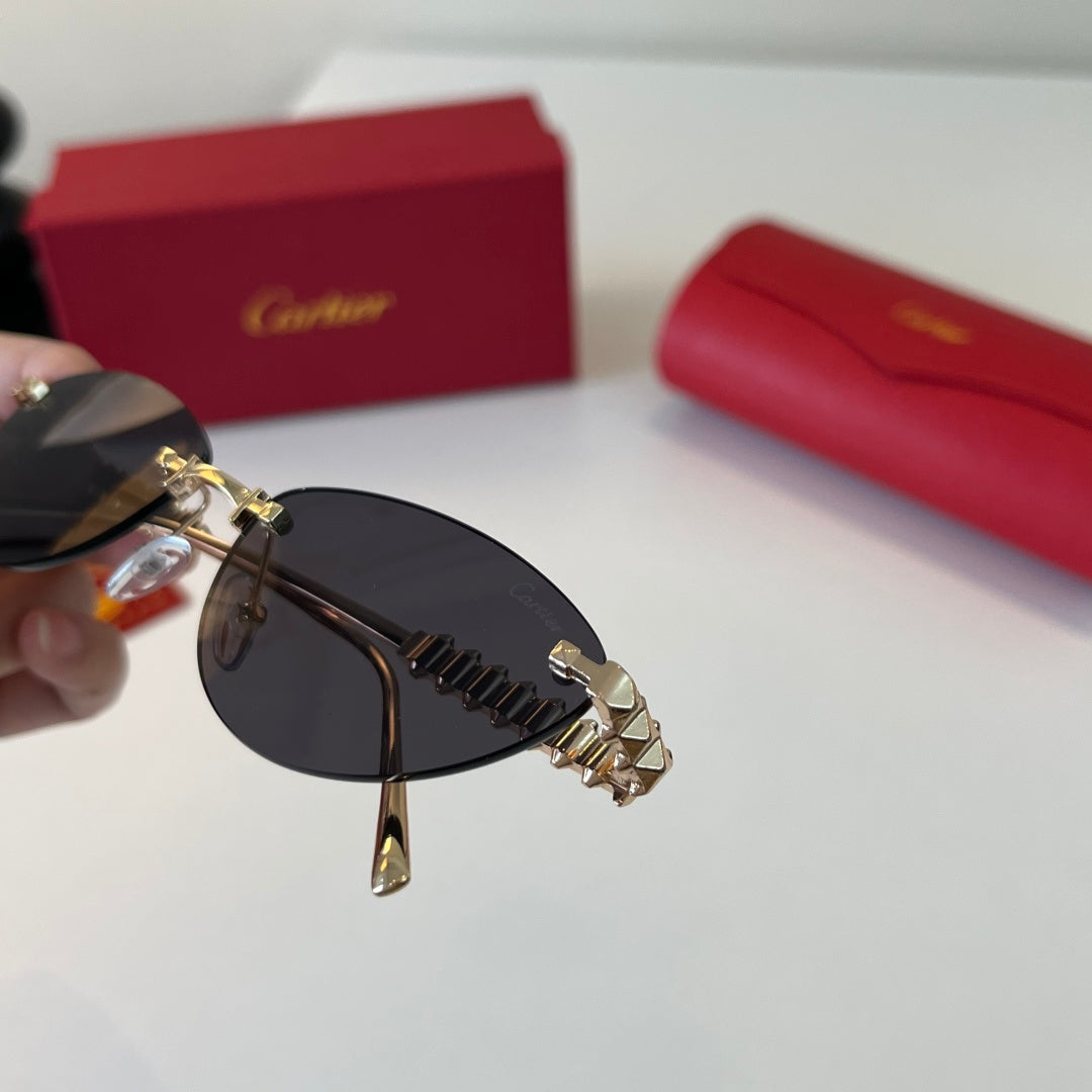 Cartier Lightweight Metal Rimless Silver Lens Sunglasses for Men & Wo - 399014 - detail image 6