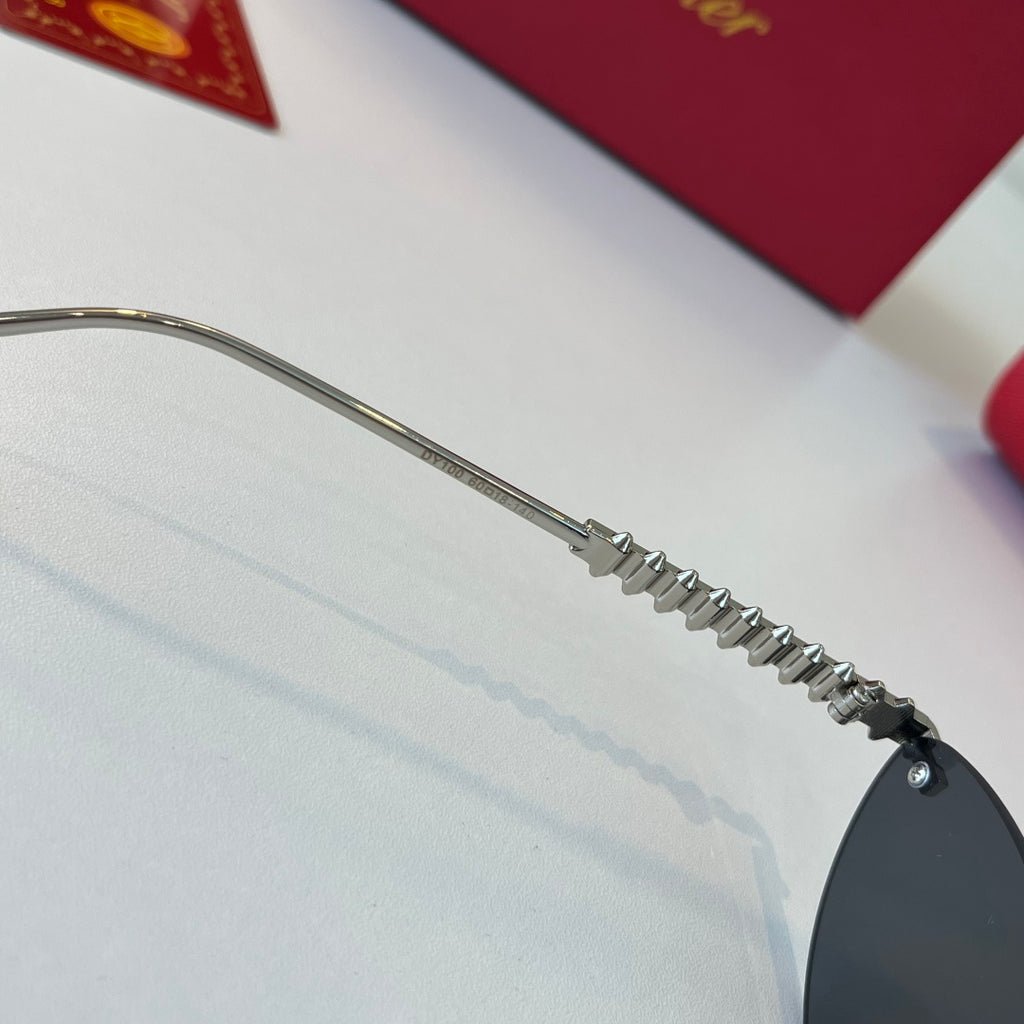 Cartier Lightweight Metal Rimless Silver Lens Sunglasses for Men & Wo - 399016 - detail image 10