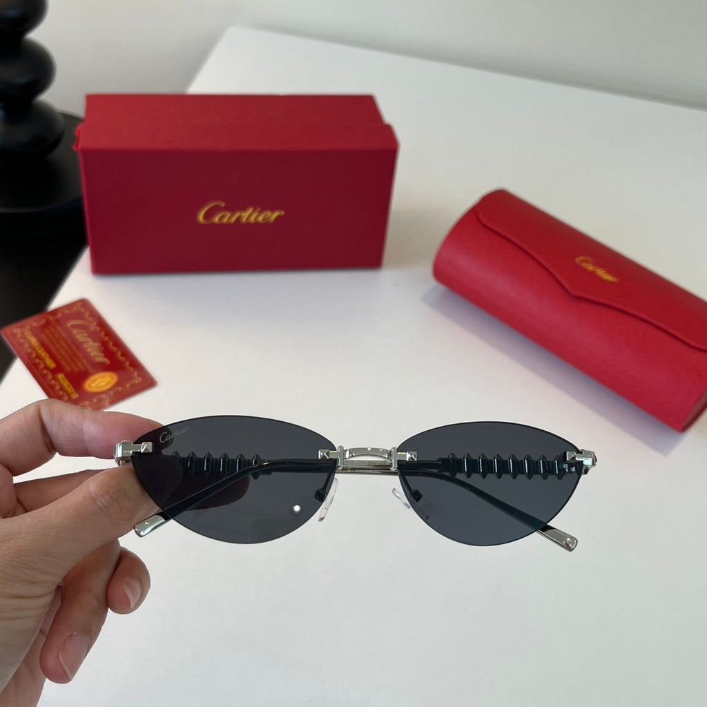 Cartier Lightweight Metal Rimless Silver Lens Sunglasses for Men & Wo - 399016 - detail image 5