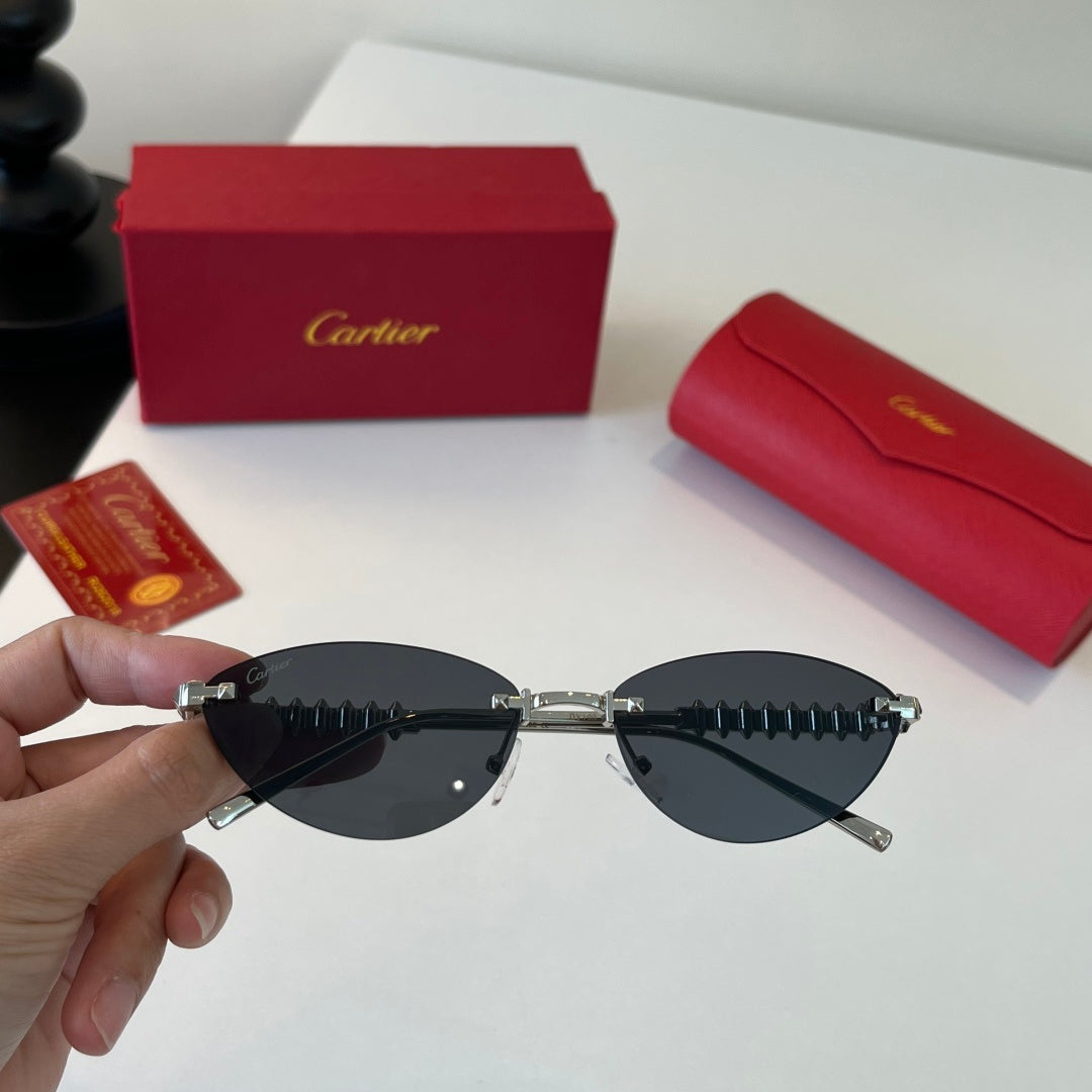 Cartier Lightweight Metal Rimless Silver Lens Sunglasses for Men & Wo - 399016 - detail image 5