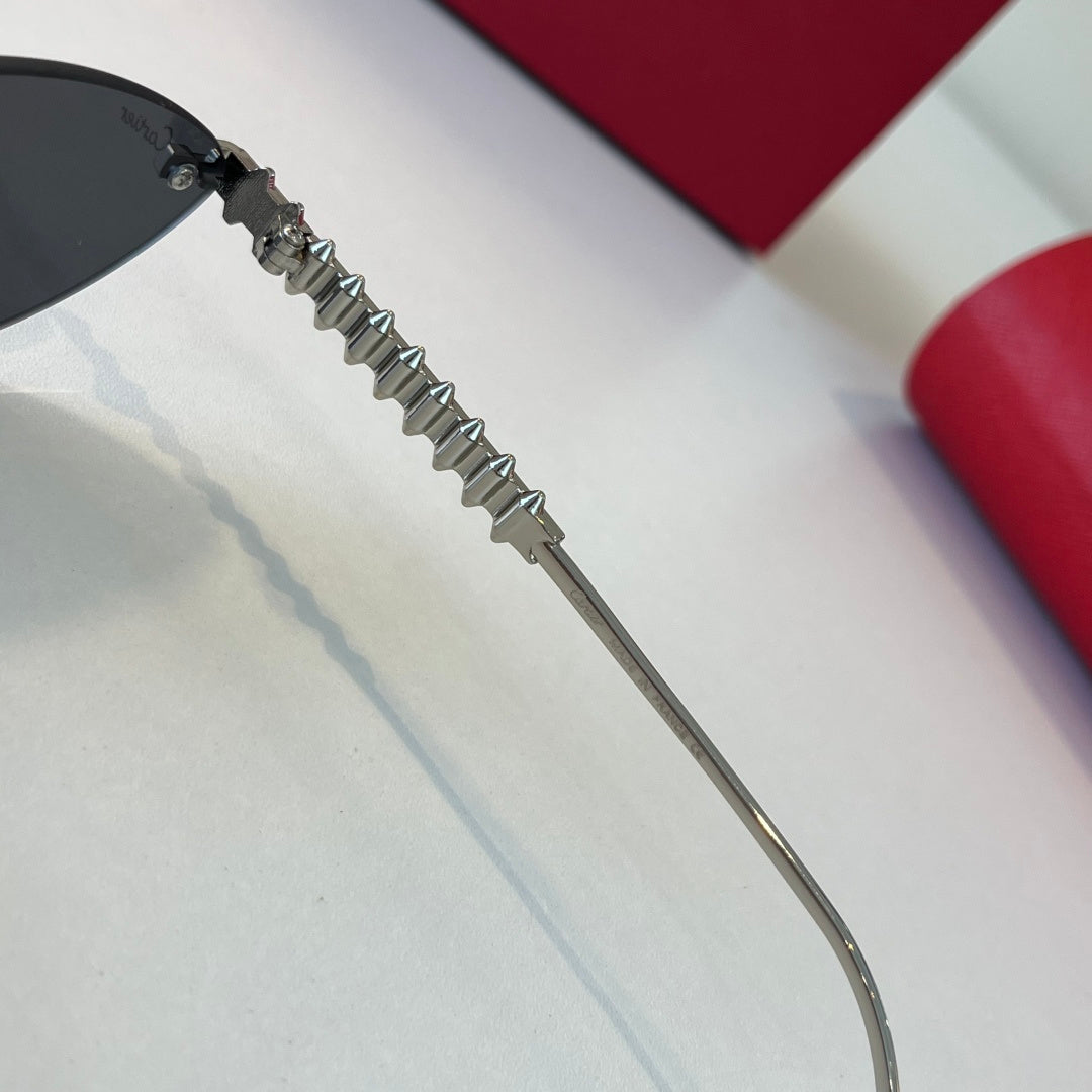 Cartier Lightweight Metal Rimless Silver Lens Sunglasses for Men & Wo - 358472 - detail image 11