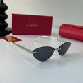 Cartier Lightweight Metal Rimless Silver Lens Sunglasses for Men & Wo - 358472