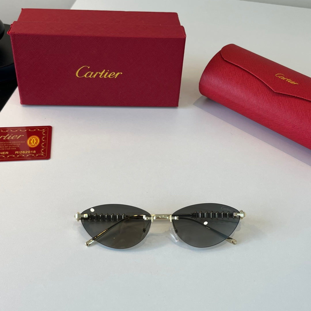 Cartier Lightweight Metal Rimless Silver Lens Sunglasses for Men & Wo - 358473 - detail image 4