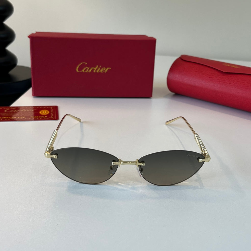 Cartier Lightweight Metal Rimless Silver Lens Sunglasses for Men & Wo - 358473 - detail image 2