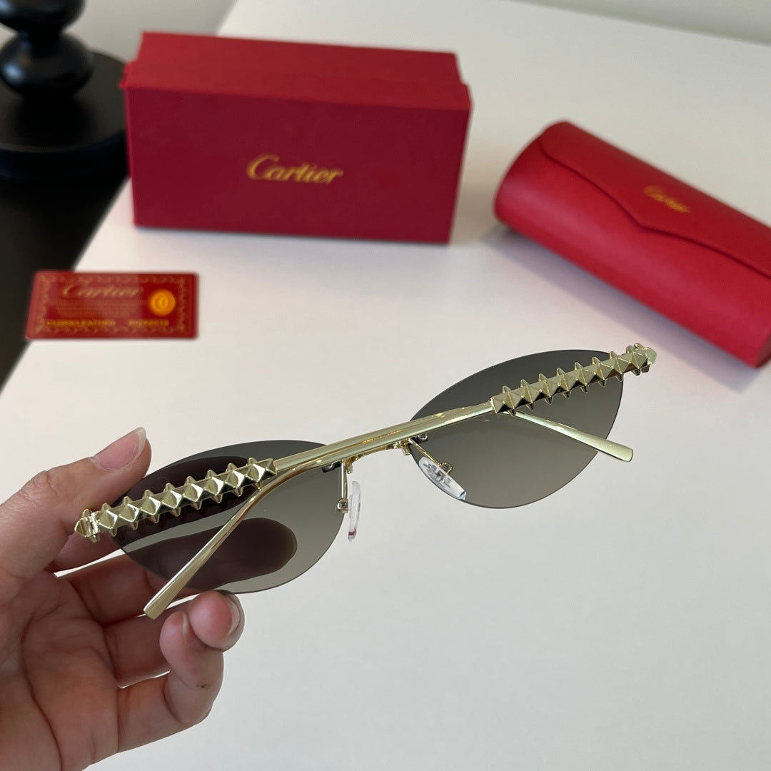 Cartier Lightweight Metal Rimless Silver Lens Sunglasses for Men & Wo - 358473 - detail image 7