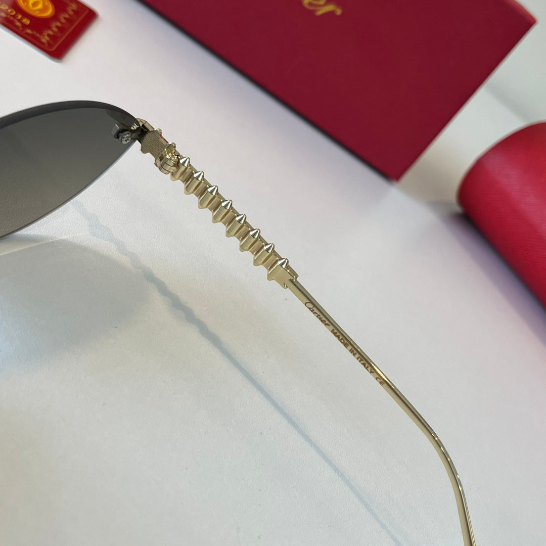 Cartier Lightweight Metal Rimless Silver Lens Sunglasses for Men & Wo - 358473 - detail image 10