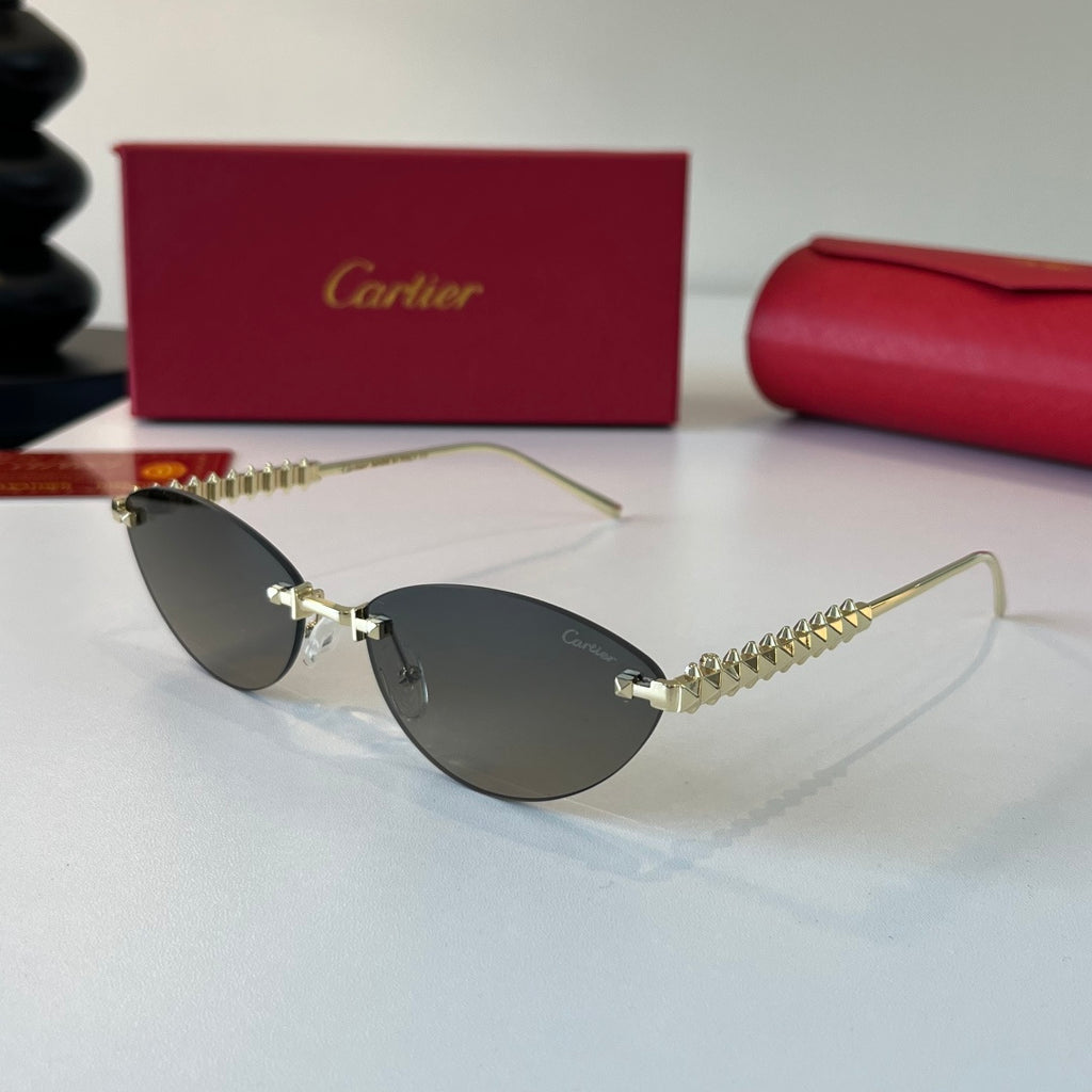 Cartier Lightweight Metal Rimless Silver Lens Sunglasses for Men & Wo - 358473 - detail image 3