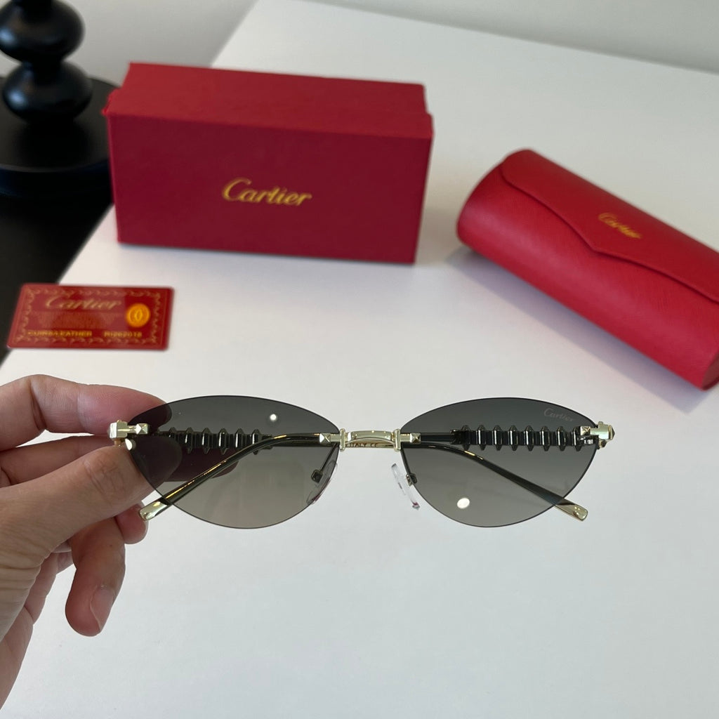 Cartier Lightweight Metal Rimless Silver Lens Sunglasses for Men & Wo - 358473 - detail image 5