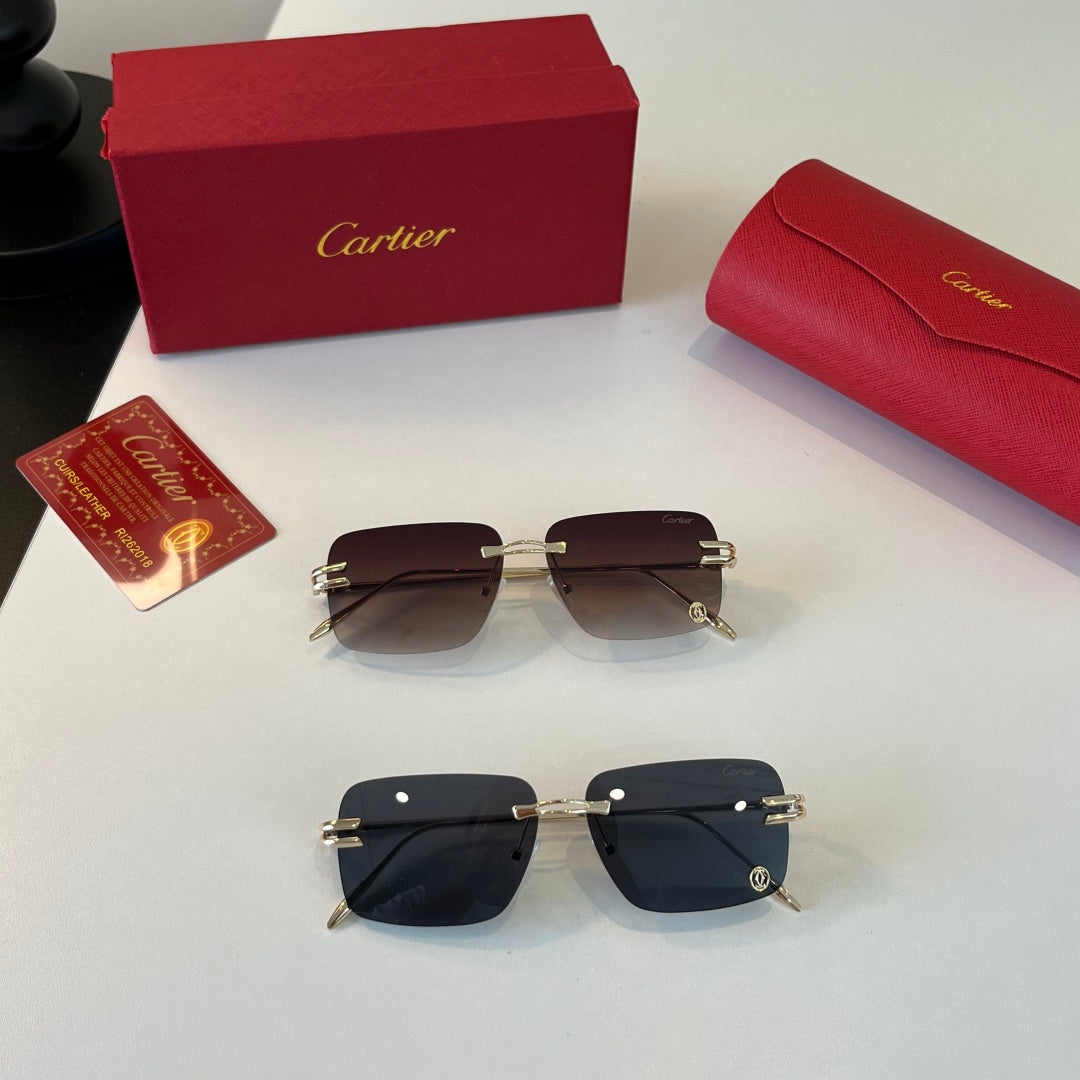 Cartier Lightweight Metal Rimless Silver Lens Sunglasses for Men & Wo - 399019 - detail image 10