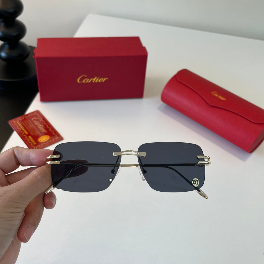 Cartier Lightweight Metal Rimless Silver Lens Sunglasses for Men & Wo - 493698 - detail image 4