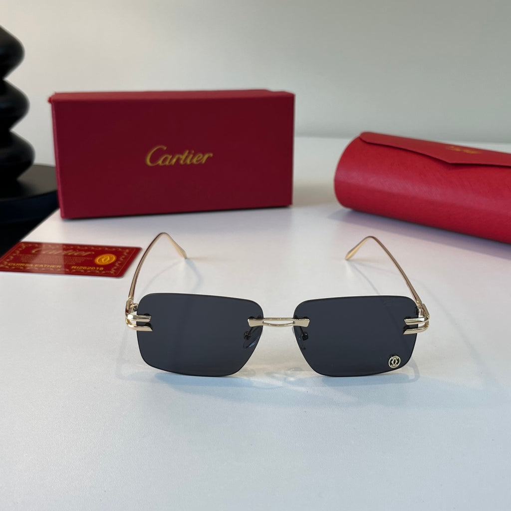 Cartier Lightweight Metal Rimless Silver Lens Sunglasses for Men & Wo - 465725 - detail image 2