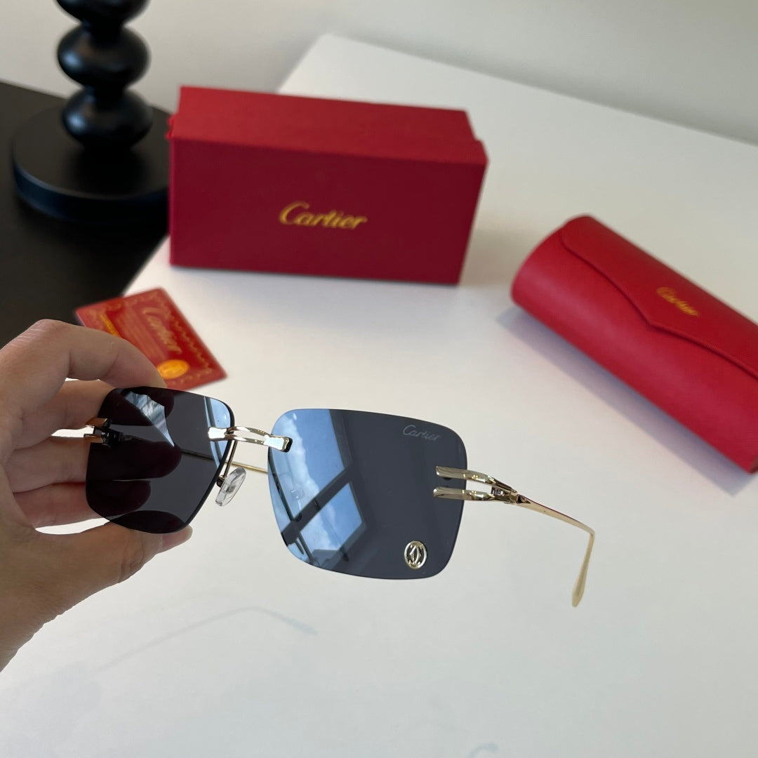 Cartier Lightweight Metal Rimless Silver Lens Sunglasses for Men & Wo - 399018 - detail image 8
