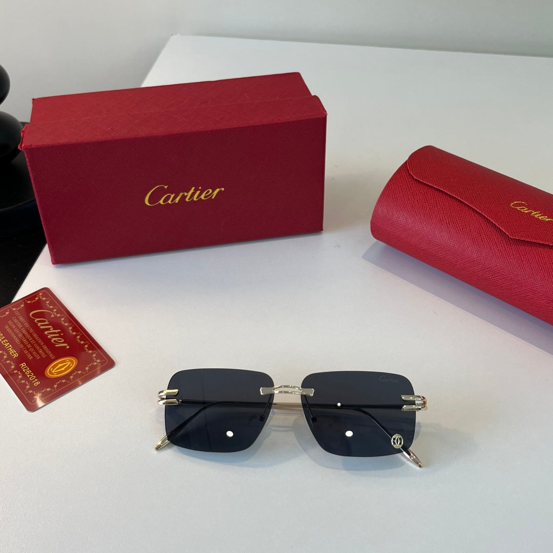 Cartier Lightweight Metal Rimless Silver Lens Sunglasses for Men & Wo - 465725 - detail image 10