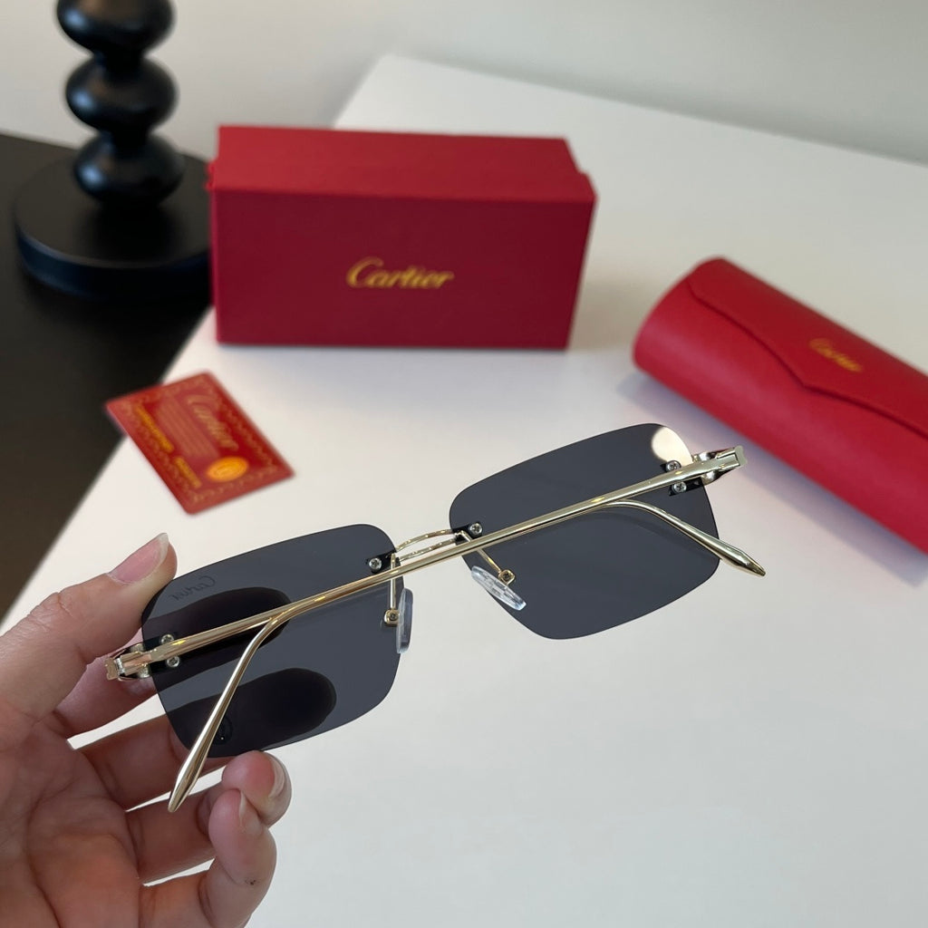 Cartier Lightweight Metal Rimless Silver Lens Sunglasses for Men & Wo - 399018 - detail image 7